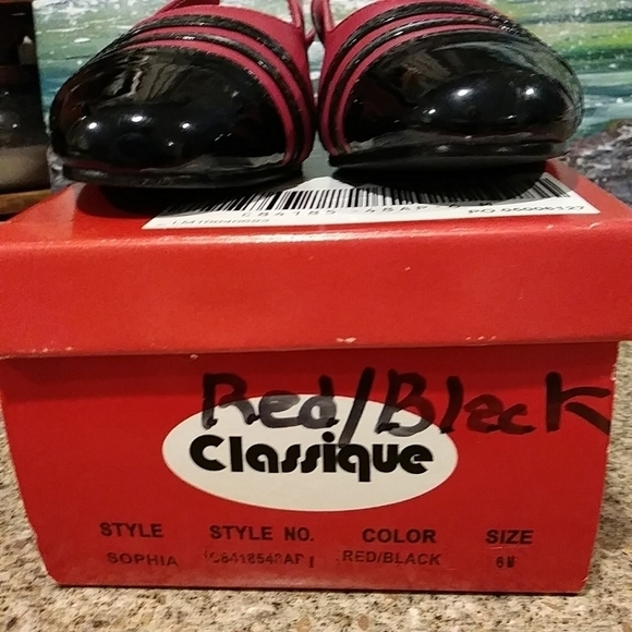 Classique Red black Sophia pump size 6 M - Picture 7 of 10